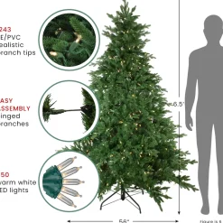 Sale Real Touch™? Pre-Lit Full Minnesota Balsam Fir Artificial Christmas Tree - 6.5' - Warm White LED Pre-Lit