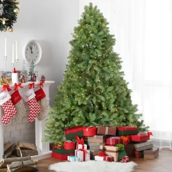 Best Real Touch™? Pre-Lit Full Noble Fir Artificial Christmas Tree - 7.5' - Clear Lights Pre-Lit