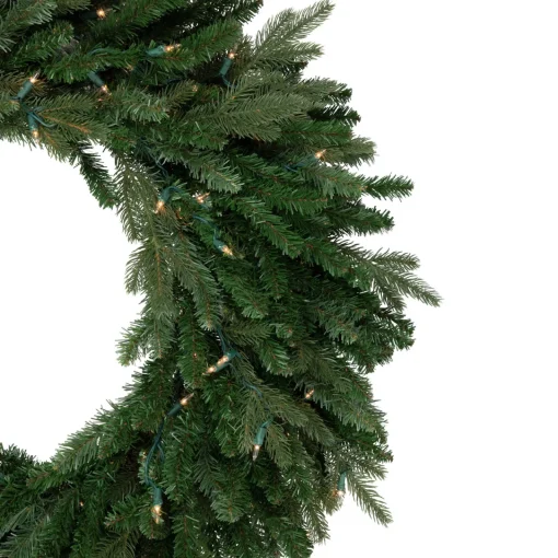 Online Real Touch™ Pre-Lit Grande Spruce Artificial Christmas Wreath - 48" - Clear Lights Pre Lit