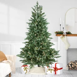 New Real Touch™? Pre-Lit Medium Blue Spruce Artificial Christmas Tree - 6' - Clear Lights Pre-Lit