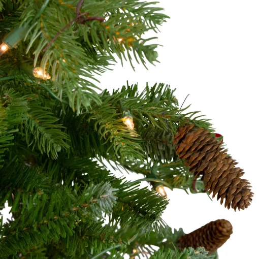 Clearance Real Touch™? Pre-Lit Medium Mixed Winter Berry Pine Artificial Christmas Tree - 6.5' - Clear Lights Pre-Lit