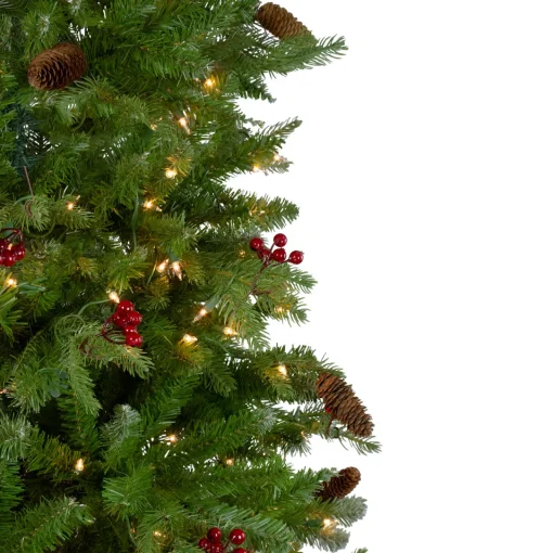 Clearance Real Touch™? Pre-Lit Medium Mixed Winter Berry Pine Artificial Christmas Tree - 6.5' - Clear Lights Pre-Lit