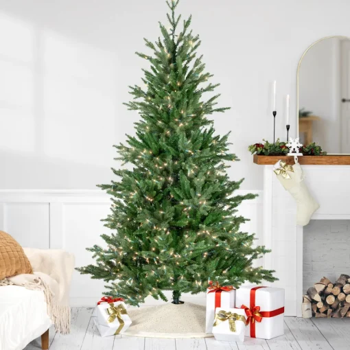 Sale Real Touch™ Pre-Lit Medium Grande Spruce Artificial Christmas Tree - 7' - Clear Lights Pre-Lit