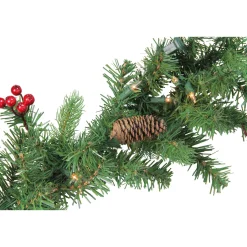 Online Real Touch™? Pre-Lit Noble Fir with Berries Artificial Christmas Garland - 9' x 10" - Clear Lights Pre Lit