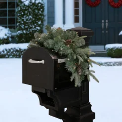 Clearance Real Touch™? Pre-lit Pinecone and Mixed Pine Artificial Mailbox Christmas Swag - 36" Pre-Lit Swaga