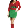 Clearance Red and Green Elfalicious Elf Women Adult Christmas Costume - Medium Costumes