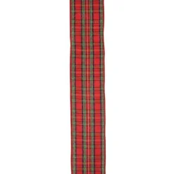Sale Red and Green Plaid Wired Christmas Craft Ribbon 2.5" x 10 Yards Ribbons & Bows