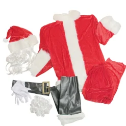 Sale Red and White Plush Velour Santa Claus Women Christmas Costume Suit - Standard Size Costumes