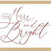 New Red Merry and Bright 15.5" x 21.5" Framed Christmas Wall Decor Art Print Sign Poster in a Natural Wooden Frame with UV Acrylic and Hangers Wall