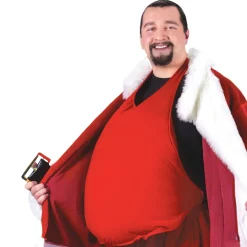 Best Red Padded Santa Belly Adult Christmas Costume Accessory - One Size Costumes