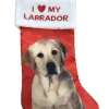 Discount Red Satin I Love My Golden Labrador Christmas Holiday Stocking Stockings