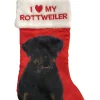Best Red Satin I Love My Rottwiler Dog Christmas Holiday Stocking Stockings