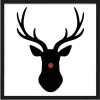 Outlet Rudolph the Red Nosed Reindeer 15.5" x 15.5" Framed Christmas Wall Decor Art Print Sign Poster in a Black Wooden Frame with UV Acrylic and Hangers Wall