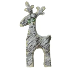 Sale Rustic Woodland Glittered Reindeer Christmas Figure - 22" - Gray Animals