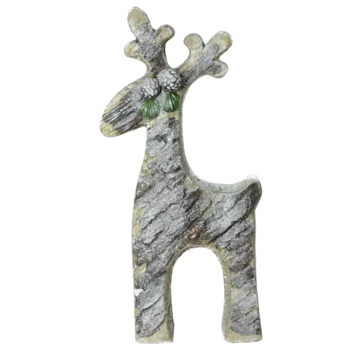 Sale Rustic Woodland Glittered Reindeer Christmas Figure - 22" - Gray Animals