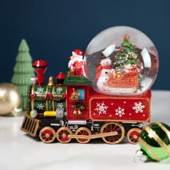 Sale Santa Driving the Train Musical Christmas Snow Globe - 8.25" Snow Globes