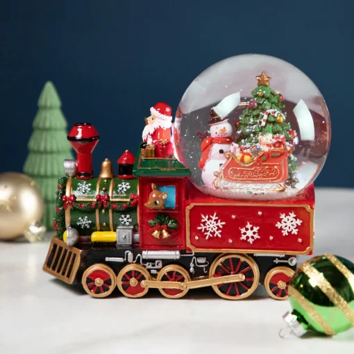 Sale Santa Driving the Train Musical Christmas Snow Globe - 8.25" Snow Globes