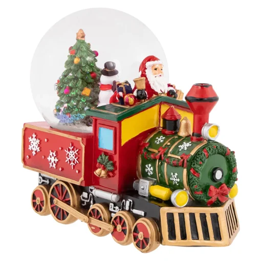 Sale Santa Driving the Train Musical Christmas Snow Globe - 8.25" Snow Globes