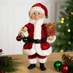 New Santa Elf with Gift Christmas Figure - 14" Elves & Fairies