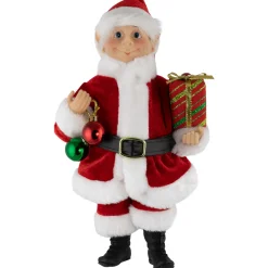 New Santa Elf with Gift Christmas Figure - 14" Elves & Fairies