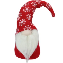 Hot Santa Gnome with Snowflake Hat Christmas Figure - 8" - Red Gnomes