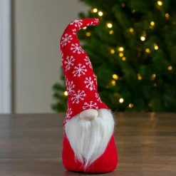 Hot Santa Gnome with Snowflake Hat Christmas Figure - 8" - Red Gnomes