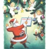 Santa Jingle Bells Christmas Holiday Wall Decor Art Print Wall