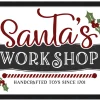 New Santa's Workshop Handcrafted Toys 14.5" x 20.5" Framed Christmas Wall Decor Art Print Sign Poster in a Black Wooden Frame with UV Acrylic and Hangers Wall