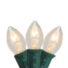 Set of 25 C7 Clear Christmas Lights - 24 ft Green Wire C7 & C9 Lights