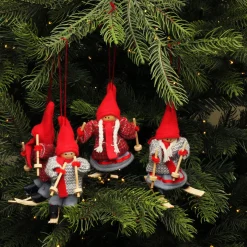 Sale Set of 4 Colorful Holiday Skiing Kids Christmas Ornament Decorations 6
