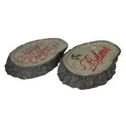 Discount Set of 2 Gray and Red Tree Trunk Christmas Wall Plaques 12.5" Wall