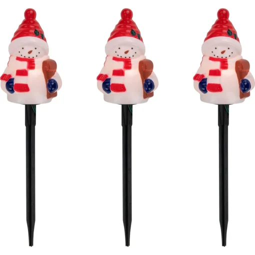 Sale Set of 4 Jolly Snowmen Christmas Pathway Markers 16" Lawn Stakes