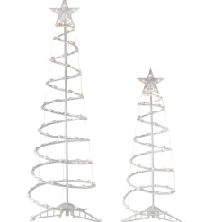 Sale Set of 2 Lighted Clear Outdoor Spiral Christmas Cone Trees 4', 6' Spiral