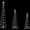 Discount Set of 3 Lighted Multi-Color Spiral Christmas Trees - 3', 4', and 6' Spiral