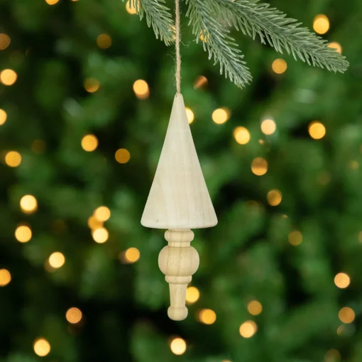 Sale Set of 3 Natural Trees Wooden Christmas Ornaments 5.5" Garden & Floral