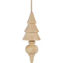 Sale Set of 3 Natural Trees Wooden Christmas Ornaments 5.5