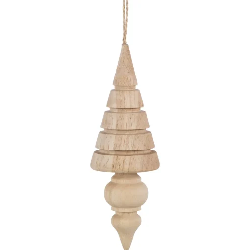 Sale Set of 3 Natural Trees Wooden Christmas Ornaments 5.5" Garden & Floral