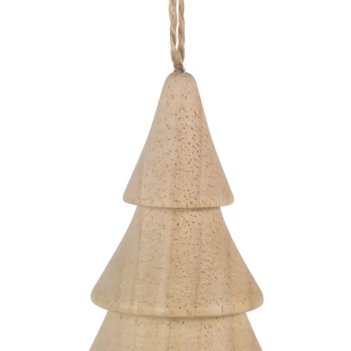 Sale Set of 3 Natural Trees Wooden Christmas Ornaments 5.5" Garden & Floral