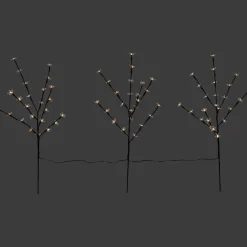 Clearance Set of 3 Pre-Lit Cherry Blossom Artificial Tree Branches, 72 Warm White LED Lights Sprays, Picks & Branches
