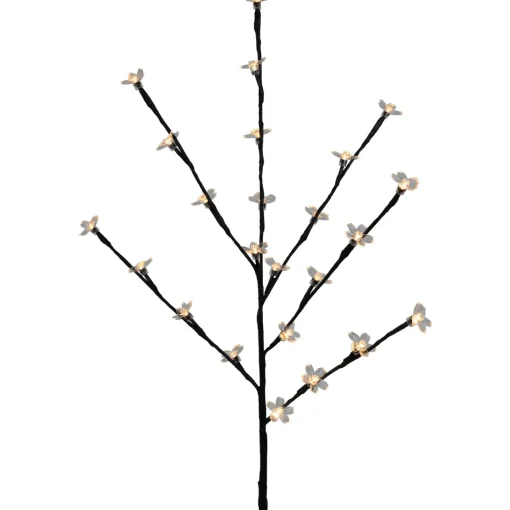 Clearance Set of 3 Pre-Lit Cherry Blossom Artificial Tree Branches, 72 Warm White LED Lights Sprays, Picks & Branches