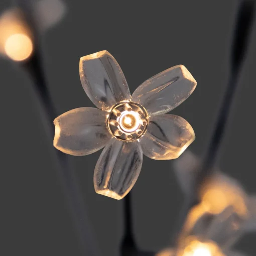 Clearance Set of 3 Pre-Lit Cherry Blossom Artificial Tree Branches, 72 Warm White LED Lights Sprays, Picks & Branches