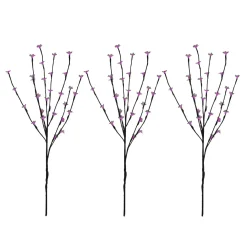 Hot Set of 3 Pre-Lit Cherry Blossom Artificial Tree Branches, 72 Pink LED Lights Sprays, Picks & Branches