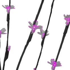 Hot Set of 3 Pre-Lit Cherry Blossom Artificial Tree Branches, 72 Pink LED Lights Sprays, Picks & Branches