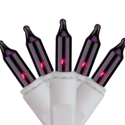 Discount Set of 100 Purple Mini Icicle Christmas Lights - 7.8ft White Wire Icicles