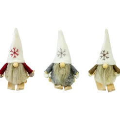 Set of 3 Skiing Gnomes Christmas Ornaments 4.5" Gnomes