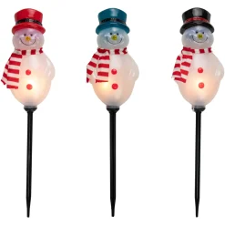 Sale Set of 3 Snowmen Christmas Pathway Markers 16" Lawn Stakes