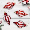Sale Shatterproof Commercial Size Finial Christmas Ornaments - 10" - Red and White - Set of 4 Shatterproof Balls|Ball Ornaments