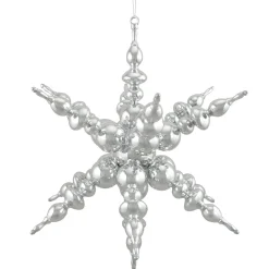 Clearance Shatterproof 3D Sunburst Snowflake Commercial Christmas Ornament - 24" - Silver Shatterproof Balls|Ball Ornaments