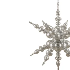 Clearance Shatterproof 3D Sunburst Snowflake Commercial Christmas Ornament - 24