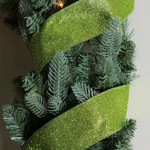 Sale Shimmering Lime Green Solid Wired Christmas Craft Ribbon - 2.5" x 10 Yards Ribbons & Bows